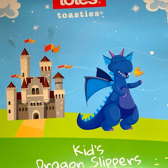 Totes brand ~ Blue dragon slippers - Picture 2 of 6